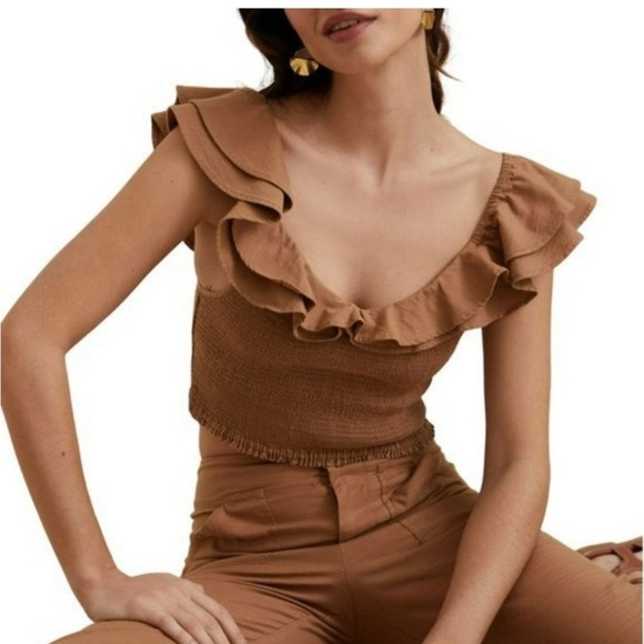 Anthropologie Tops - Maeve ruffle crop top